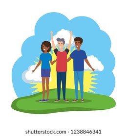 group of people in the field characters