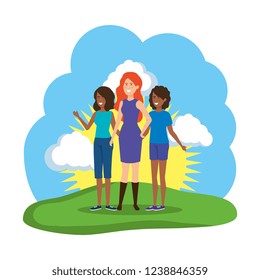 group of people in the field characters