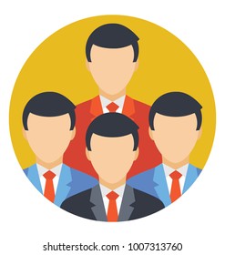 Group of people, flat icon team
