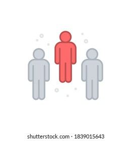Group of People Flat icon at the time of the virus outbreak, Vector.