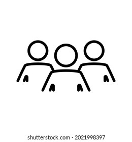 Group of people. Flat line icon of group of people, team, collaboration. Outline symbol for your web site design, logo, app, UI, webinar, video chat, ect. Vector