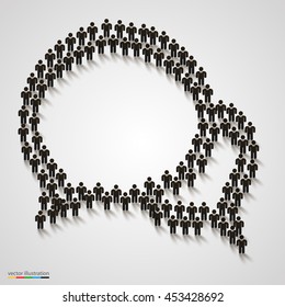 A group of people in the form of bubbles chat. Concept of business illustration or bubbles chat icon. Vector illustration