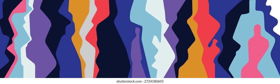 Grupo de personas tecnología futura fondo de Vector abstracto