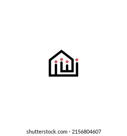 Group of people gathering in house logo icon, Team in the house logo template