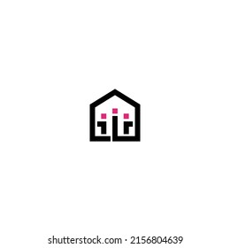 Group Of People Gathering In House Logo Icon, Team In The House Logo Template
