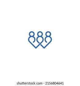 Group of people gathering in house logo icon, Team in the house logo template