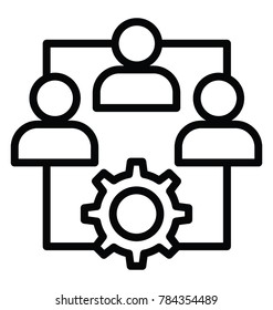 A group of people with gear concept of management group