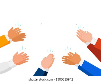 Group of people giving an applause. isolated on white background. Clapping human hands, vector illustration.