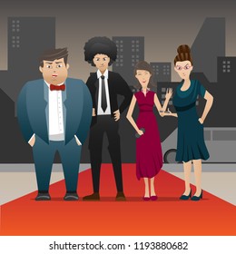 A group of people go to the party. friendly people character. best friend concept. Vector illustration.