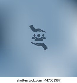 Group of people and hands icon