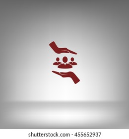 Group of people and hands icon