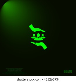 Group of people and hands icon