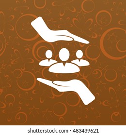 Group of people and hands icon
