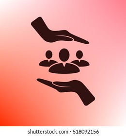 Group of people and hands icon