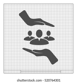 Group of people and hands icon