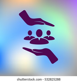 Group of people and hands icon