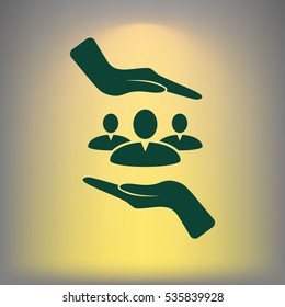 Group of people and hands icon