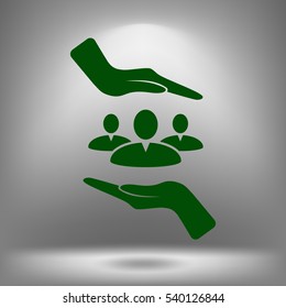 Group of people and hands icon