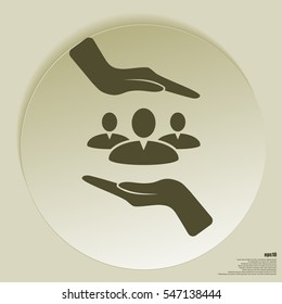 Group of people and hands icon