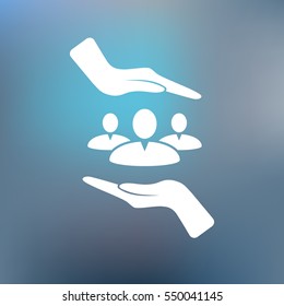 Group of people and hands icon