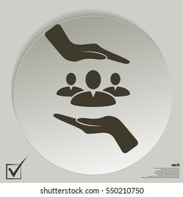 Group of people and hands icon