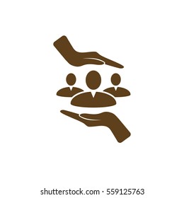 Group of people and hands icon
