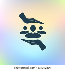 Group of people and hands icon