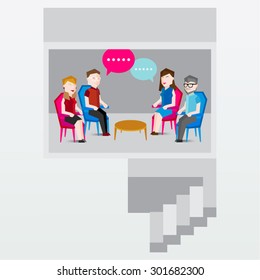 A group of people having discussion vector design
