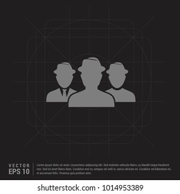 Group of people icon. - Black Creative Background