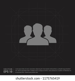 Group of people icon. - Black Creative Background - Free vector icon