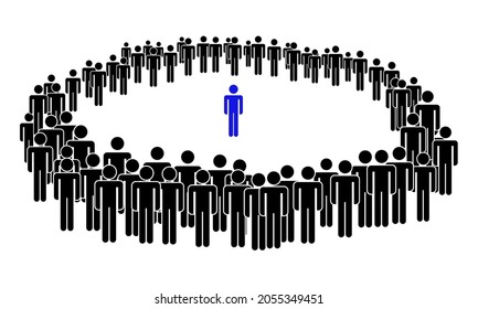 group of people icon, black and white
