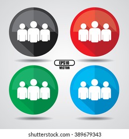 Group of people icon, Button, label and sign - Vector illustration