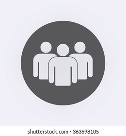 Group of people icon in circle . People icon . Vector illustration