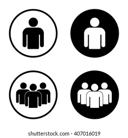 Group Of People Icon In Circle . People Icon . Vector Illustration