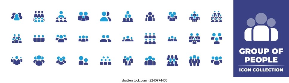 Group of people icon collection. Duotone color. Vector illustration. 