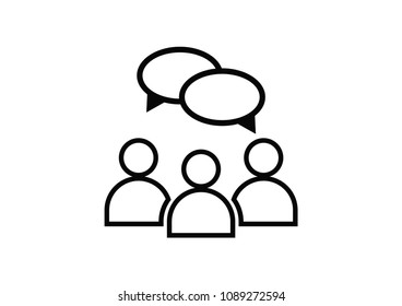 Group of people icon, Friends icon, Bubble speech icon, vector illustration.