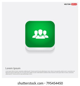 Group of people icon. Green Web Button