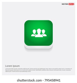 Group of people icon. Green Web Button