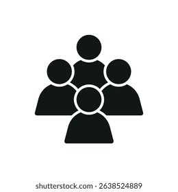 Group of people icon, ideal for charity day, teamwork, volunteering, social care, and giving visuals.