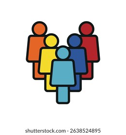 Group of people icon, ideal for charity day, teamwork, volunteering, social care, and giving visuals.