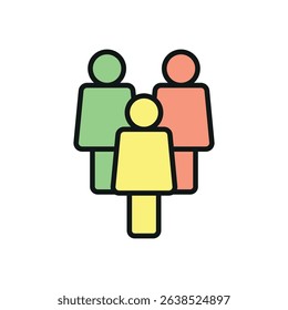 Group of people icon, ideal for charity day, teamwork, volunteering, social care, and giving visuals.