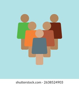 Group of people icon, ideal for charity day, teamwork, volunteering, social care, and giving visuals.