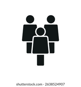 Group of people icon, ideal for charity day, teamwork, volunteering, social care, and giving visuals.
