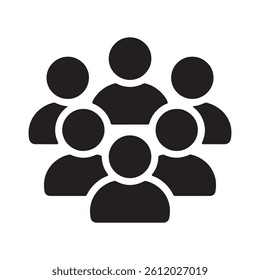 Group of People Icon Representing Teamwork, Collaboration, and Community Editable Vector Illustration Isolated on a White Background Perfect for Social, Corporate, and Networking Graphics