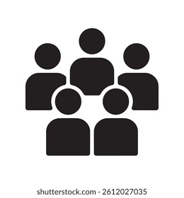 Group of People Icon Representing Teamwork, Collaboration, and Collective Effort Editable Vector Illustration Isolated on a White Background Perfect for Social, Corporate, and Network Graphics