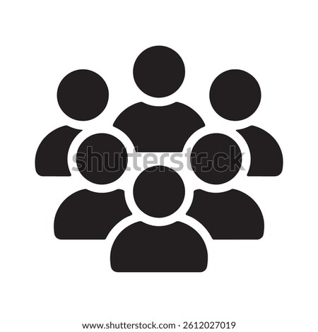 Group of People Icon Representing Teamwork, Collaboration, and Community Editable Vector Illustration Isolated on a White Background Perfect for Social, Corporate, and Networking Graphics