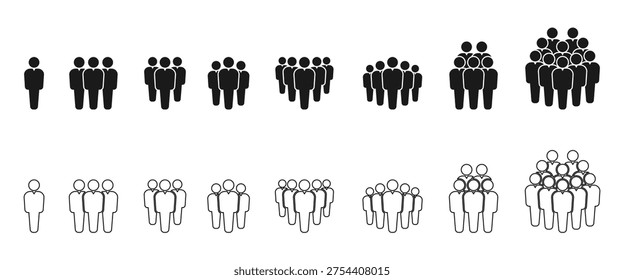 Conjunto iconos grupo personas