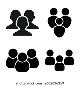 Group of people icon set in trendy flat style. Persons symbol infographics website design, logo, app, UI isolated for stock