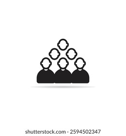 group of people icon with shadow on white background