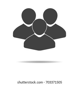 Group of people icon - simple flat design isolated on white background, vector
